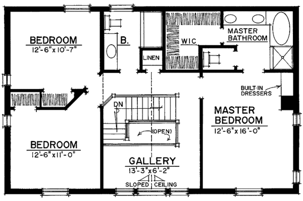 Home Plan - Victorian Floor Plan - Upper Floor Plan #1016-54