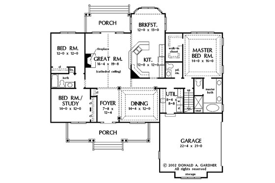 Floor Plan - Main Floor for Country House Plan #929-673 - 3 bed, 2.5 bath