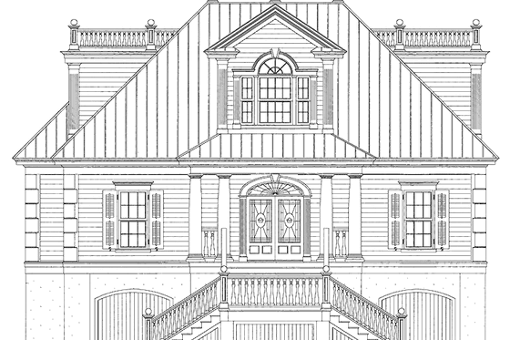 Exterior - Front Elevation 3 for Country House Plan #37-257 - 3 bed, 2.5 bath