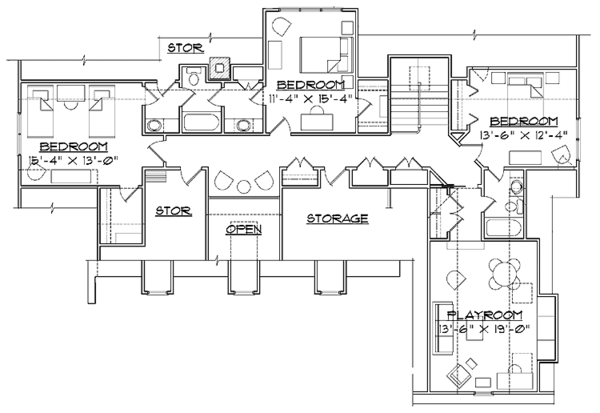 Country Floor Plan - Upper Floor Plan #1054-17