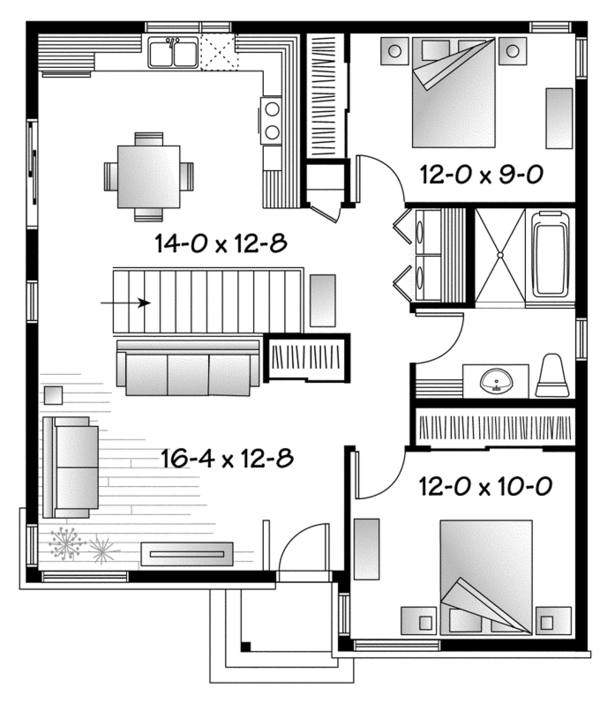 Architectural House Design - Contemporary Floor Plan - Main Floor Plan #23-2524