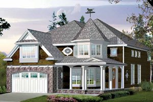 Exterior - Front Elevation 3 for Craftsman House Plan #132-430 - 4 bed, 2.5 bath