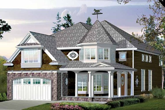 Exterior - Front Elevation 3 for Craftsman House Plan #132-430 - 4 bed, 2.5 bath
