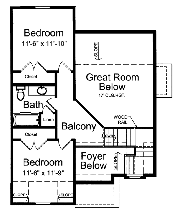 Architectural House Design - Colonial Floor Plan - Upper Floor Plan #46-798