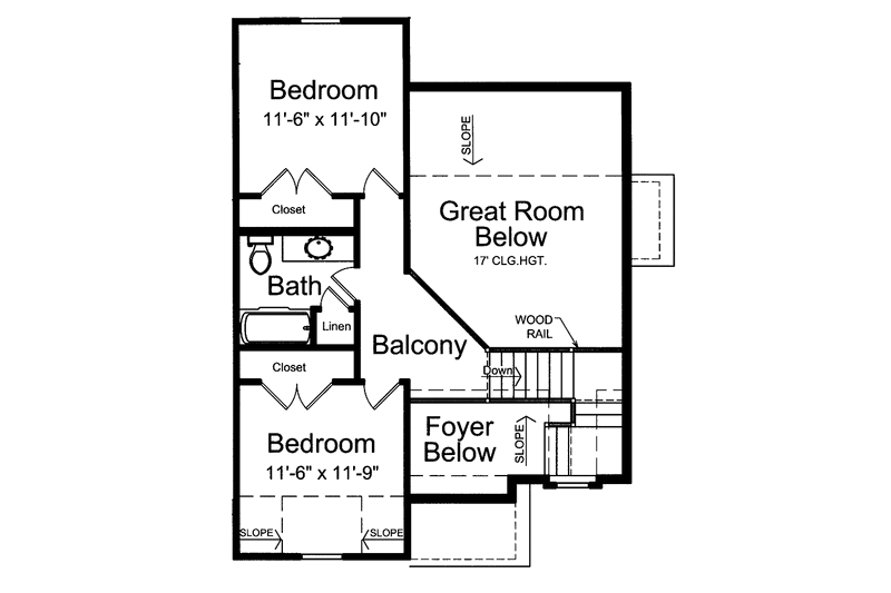 Home Plan - Floor Plan - Upper Floor for Colonial House Plan #46-798 - 3 bed, 2.5 bath
