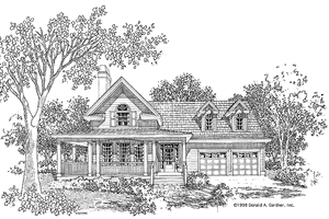 Exterior - Front Elevation 3 for Country House Plan #929-402 - 3 bed, 2.5 bath