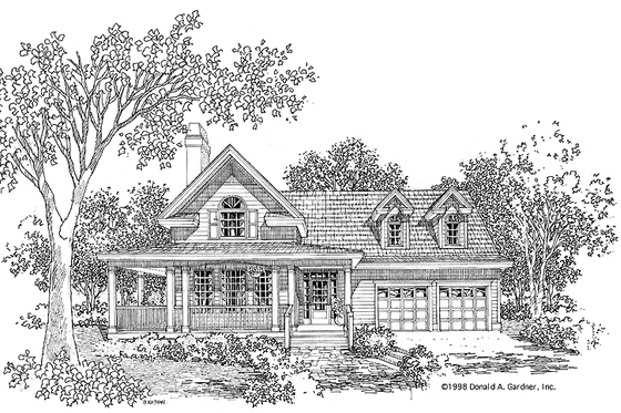 Exterior - Front Elevation 3 for Country House Plan #929-402 - 3 bed, 2.5 bath