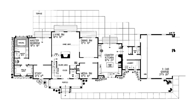 House Plan Design - Classical Floor Plan - Main Floor Plan #72-864