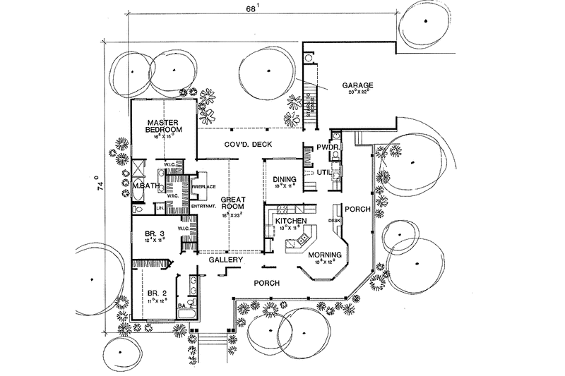 Dream House Plan - Floor Plan - Main Floor for Country House Plan #472-157 - 3 bed, 2.5 bath