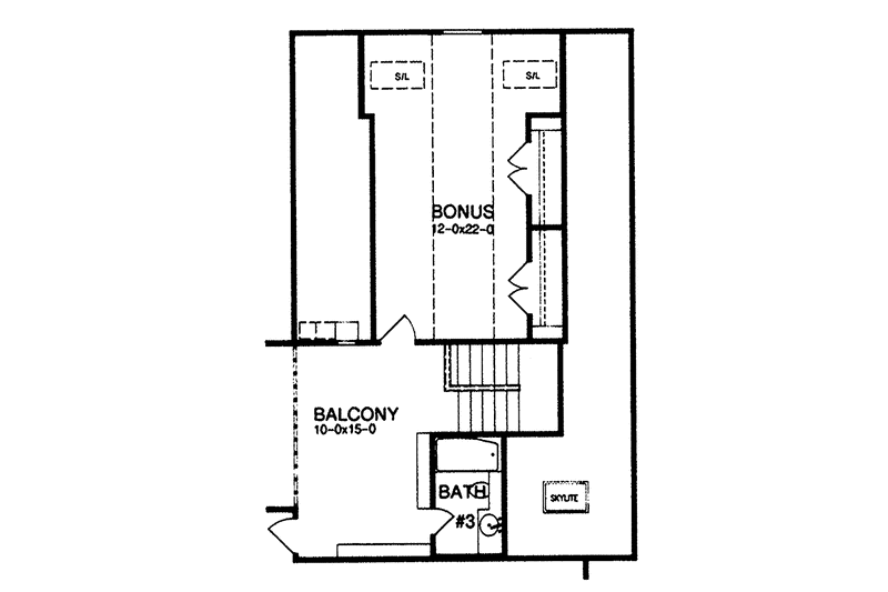 House Blueprint - Floor Plan - Upper Floor for Traditional House Plan #15-322 - 3 bed, 3 bath