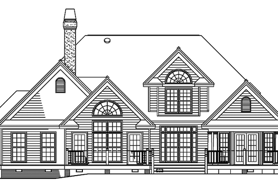 Exterior - Rear Elevation for Traditional House Plan #929-229 - 4 bed, 3 bath