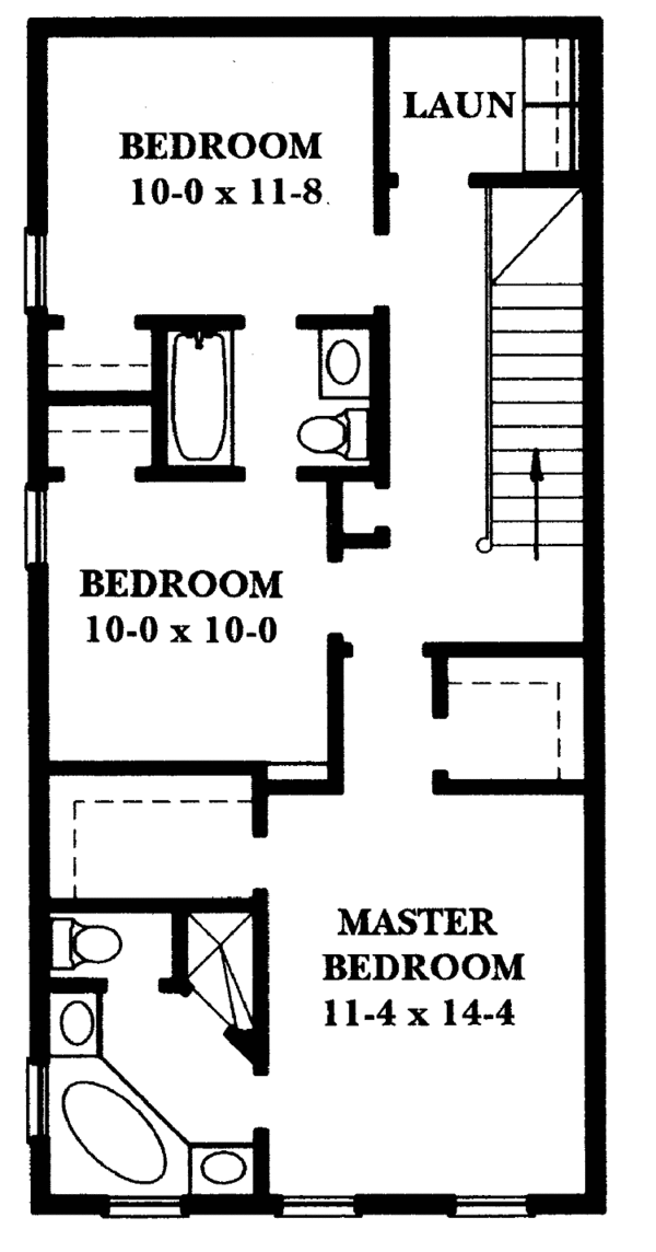 House Design - Classical Floor Plan - Upper Floor Plan #1047-1