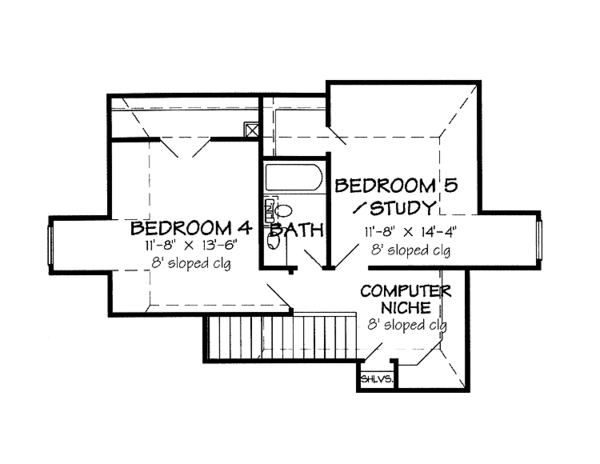 Architectural House Design - Country Floor Plan - Upper Floor Plan #968-21
