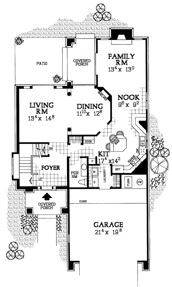House Blueprint - Contemporary Floor Plan - Main Floor Plan #72-1096