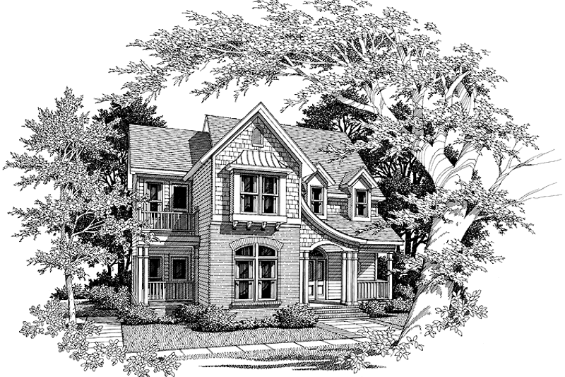 Architectural House Design - Exterior - Front Elevation 3 for Country House Plan #952-136 - 3 bed, 2.5 bath