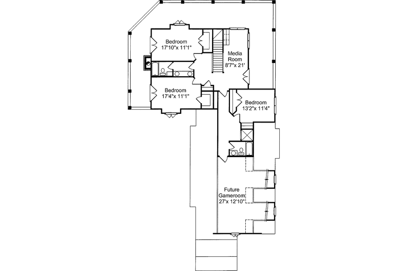 Home Plan - Floor Plan - Upper Floor for Southern House Plan #37-258 - 4 bed, 3.5 bath