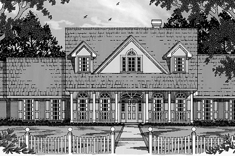 Home Plan - Country Exterior - Front Elevation Plan #42-434
