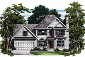 Colonial Exterior - Front Elevation Plan #927-92