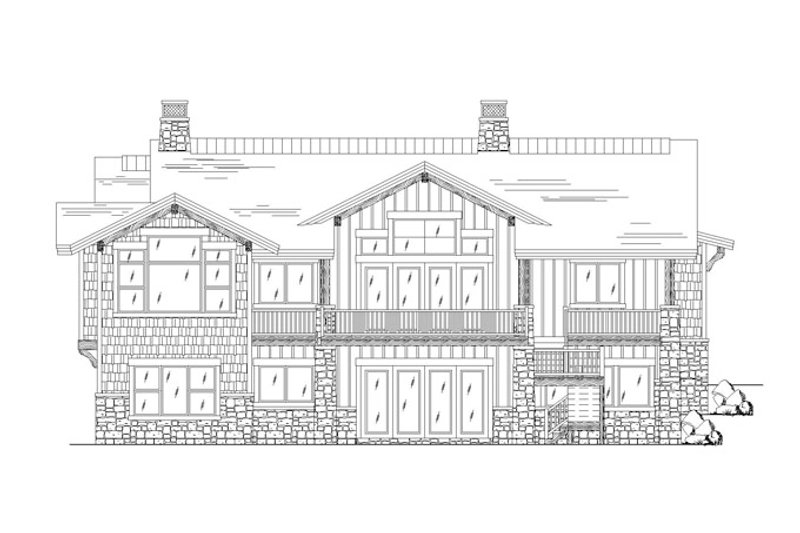 Home Plan - Exterior - Rear Elevation for Craftsman House Plan #945-138 - 5 bed, 4.5 bath