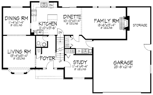 Home Plan - Colonial Floor Plan - Main Floor Plan #51-753