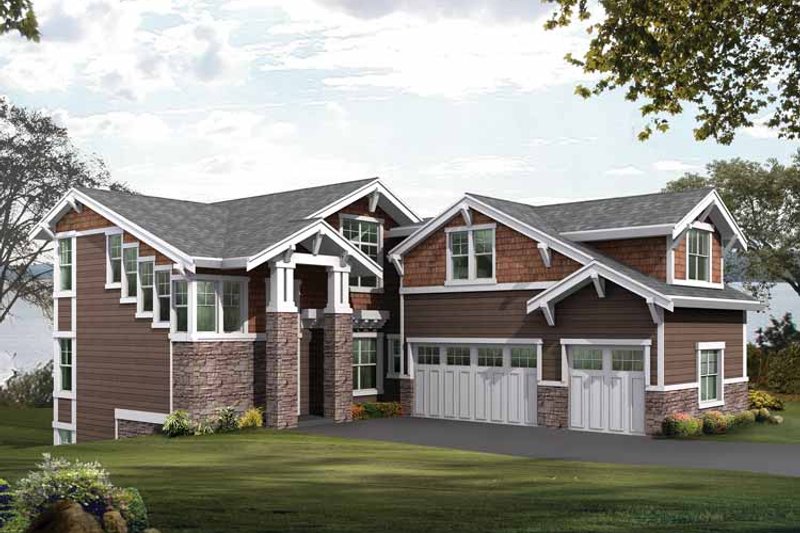 House Blueprint - Exterior - Front Elevation 3 for Craftsman House Plan #132-479 - 5 bed, 4.5 bath
