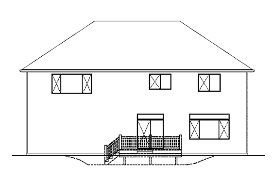 Exterior - Rear Elevation for Craftsman House Plan #951-1 - 4 bed, 2.5 bath