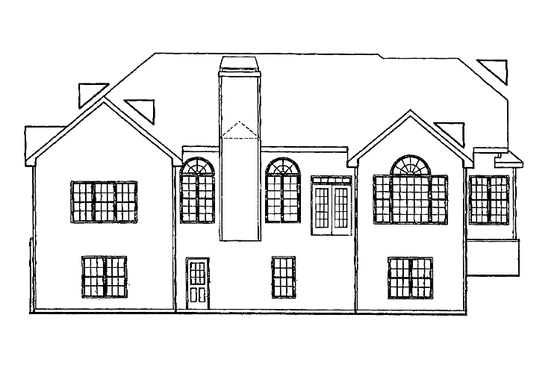 Exterior - Rear Elevation for European House Plan #927-610 - 3 bed, 2.5 bath