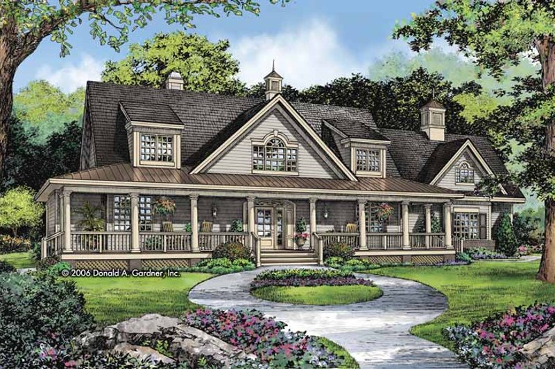 House Blueprint - Country Exterior - Front Elevation Plan #929-806