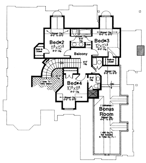 Dream House Plan - Country Floor Plan - Upper Floor Plan #310-1161