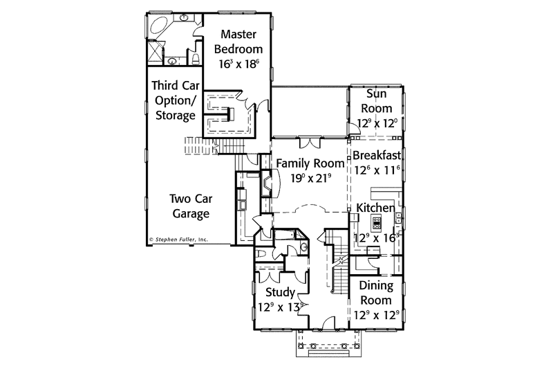 Home Plan - Floor Plan - Main Floor for Classical House Plan #429-304 - 3 bed, 3.5 bath