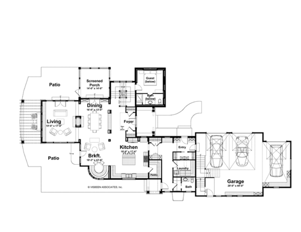 Architectural House Design - Country Floor Plan - Main Floor Plan #928-214