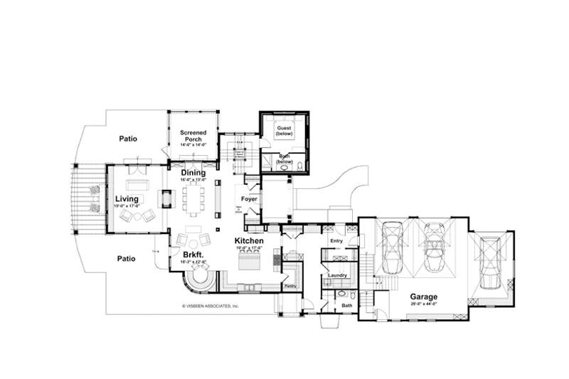 Home Plan - Floor Plan - Main Floor for Country House Plan #928-214 - 5 bed, 4.5 bath