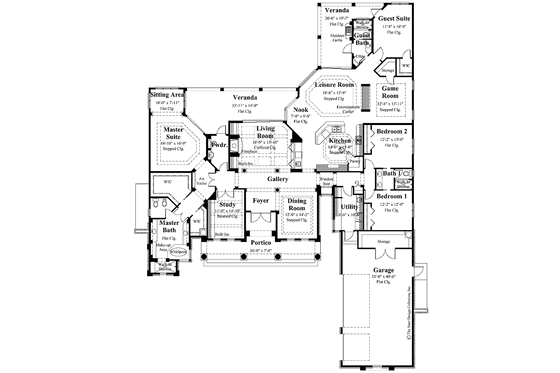 Floor Plan - Main Floor for Classical House Plan #930-302 - 4 bed, 3.5 bath