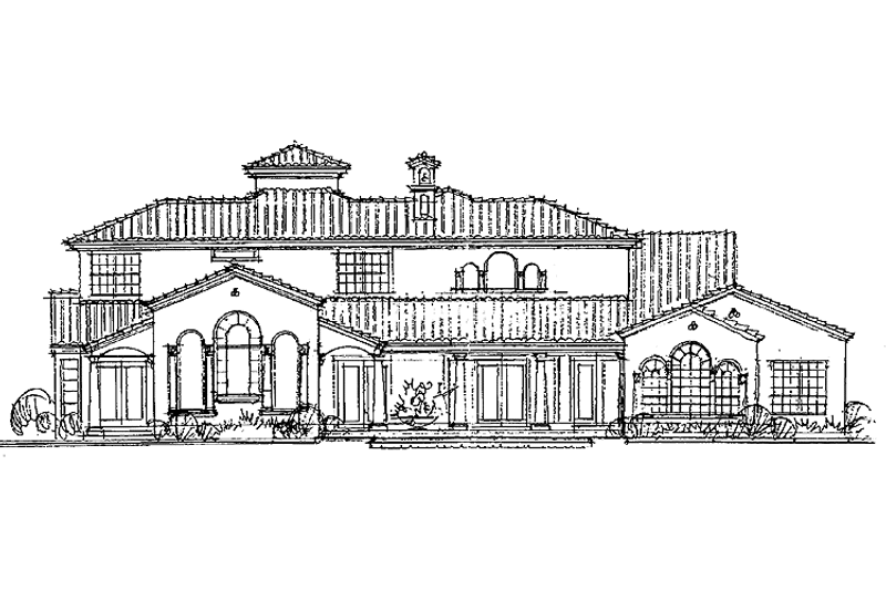 Dream House Plan - Exterior - Rear Elevation for Mediterranean House Plan #1039-2 - 5 bed, 5 bath