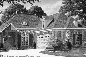 Home Plan - Exterior - Front Elevation for European House Plan #34-251 - 4 bed, 3 bath
