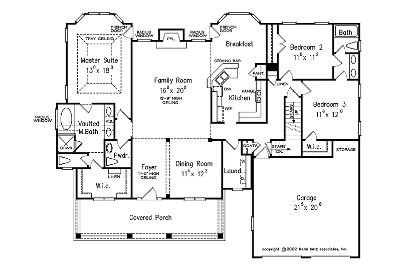 House Blueprint - Floor Plan - Main Floor for Classical House Plan #927-767 - 3 bed, 2.5 bath