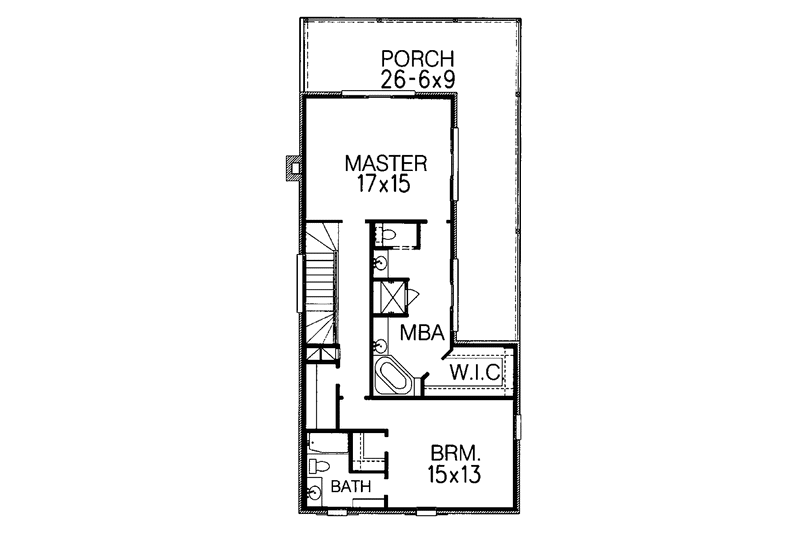 Architectural House Design - Floor Plan - Upper Floor for Country House Plan #15-328 - 3 bed, 2.5 bath