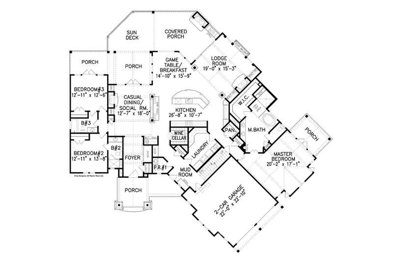 Dream House Plan - Floor Plan - Main Floor for Craftsman House Plan #54-375 - 3 bed, 3.5 bath