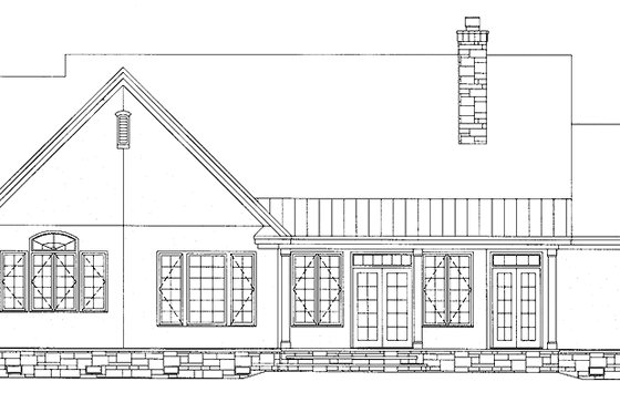 Exterior - Rear Elevation for Country House Plan #929-648 - 3 bed, 2 bath