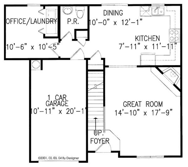House Design - Colonial Floor Plan - Main Floor Plan #54-179