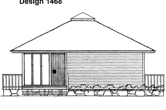 Exterior - Rear Elevation for Contemporary House Plan #72-537 - 3 bed, 0 bath