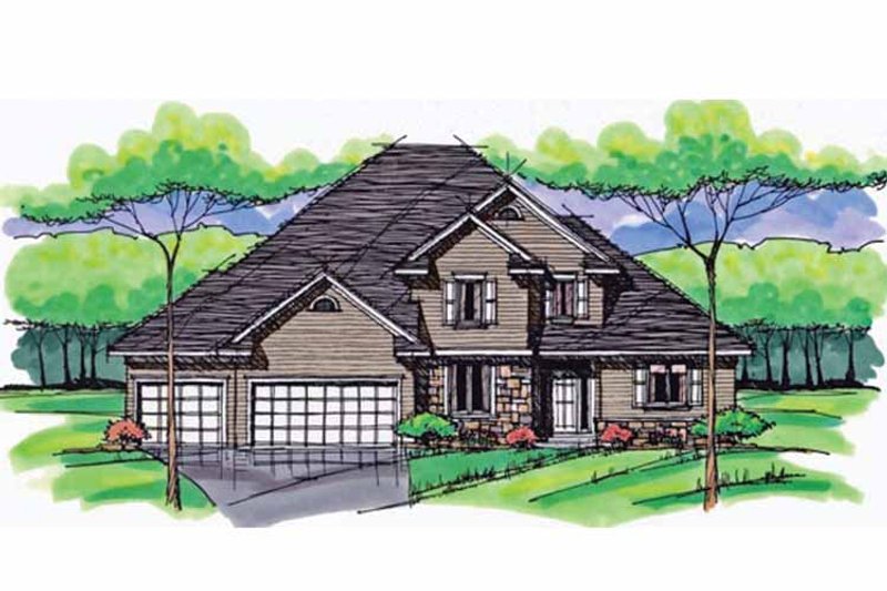 Home Plan - Exterior - Front Elevation 3 for Colonial House Plan #51-1033 - 4 bed, 2.5 bath