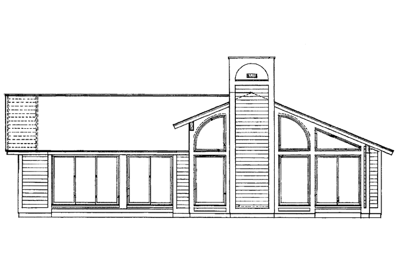 Home Plan - Exterior - Rear Elevation for Contemporary House Plan #72-759 - 3 bed, 2 bath