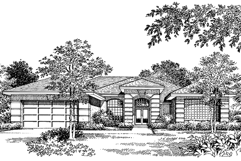 Home Plan - Mediterranean Exterior - Front Elevation Plan #417-718