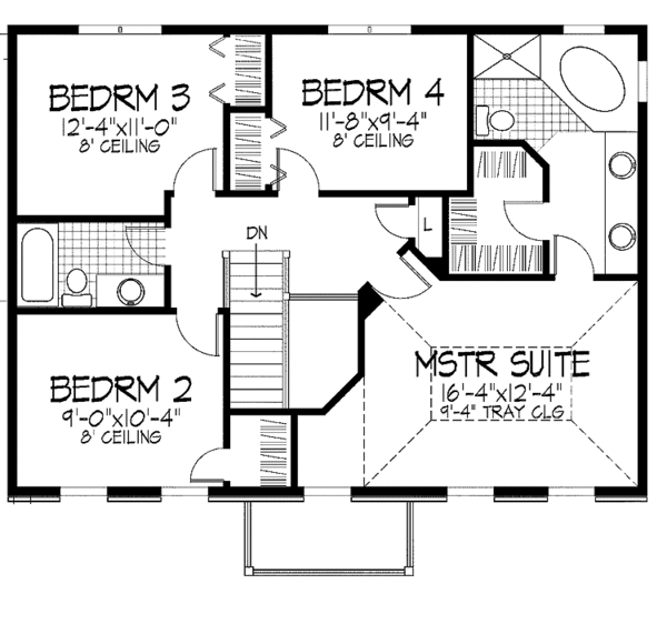 House Plan Design - Classical Floor Plan - Upper Floor Plan #51-750