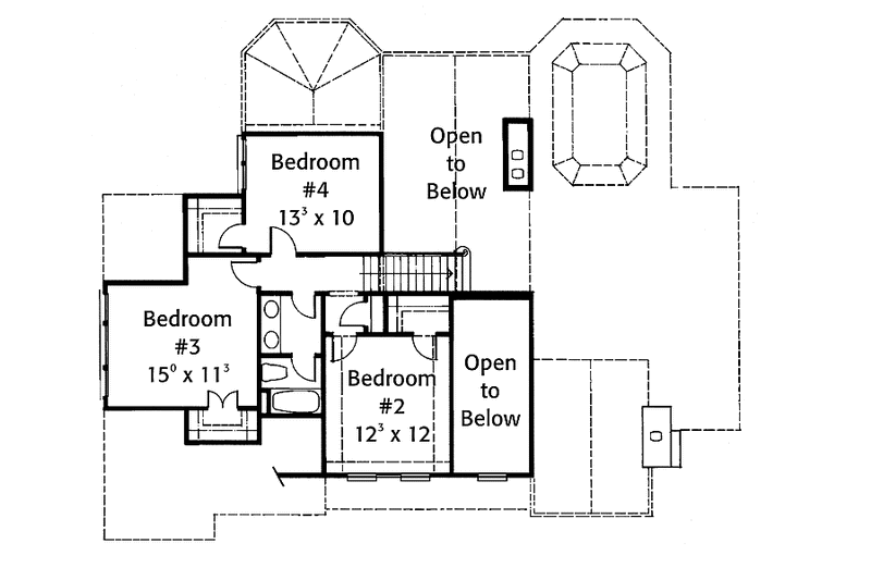 Architectural House Design - Floor Plan - Upper Floor for Colonial House Plan #429-203 - 4 bed, 2.5 bath