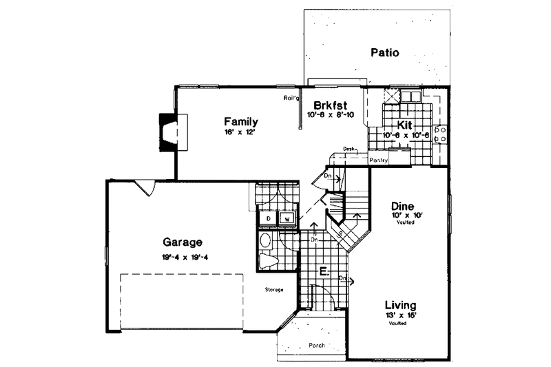 Home Plan - Floor Plan - Main Floor for Contemporary House Plan #300-133 - 3 bed, 2.5 bath