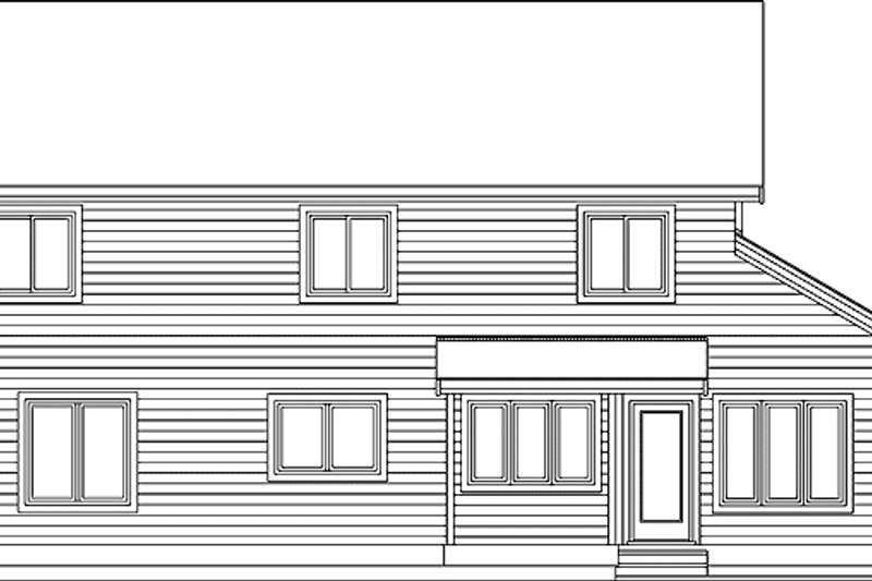 House Blueprint - Exterior - Rear Elevation for Craftsman House Plan #47-911 - 4 bed, 2.5 bath