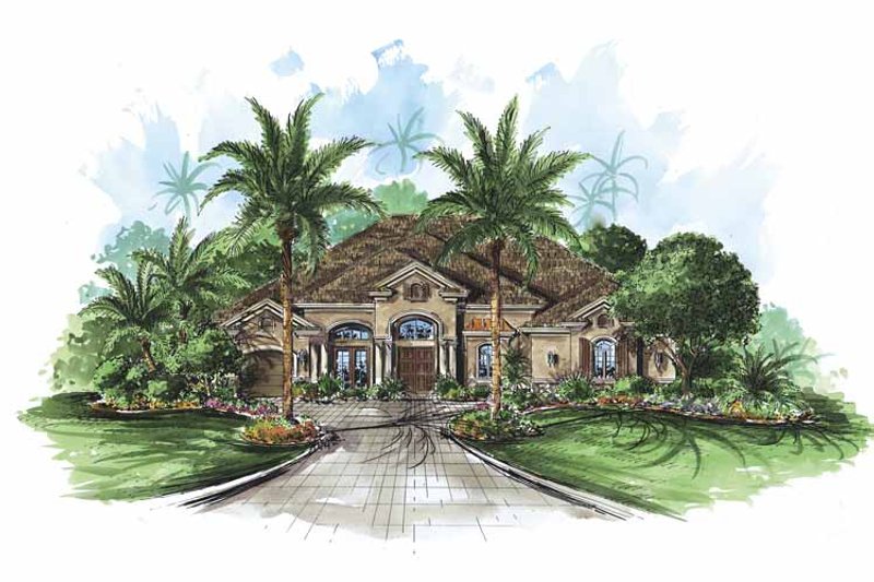 Home Plan - Exterior - Front Elevation 3 for Mediterranean House Plan #1017-62 - 4 bed, 4 bath