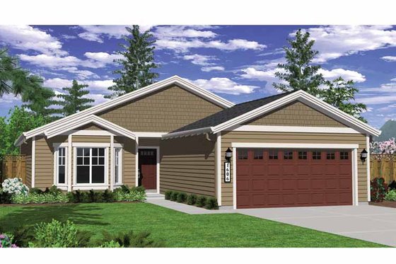 Exterior - Front Elevation 3 for Craftsman House Plan #943-20 - 3 bed, 2 bath
